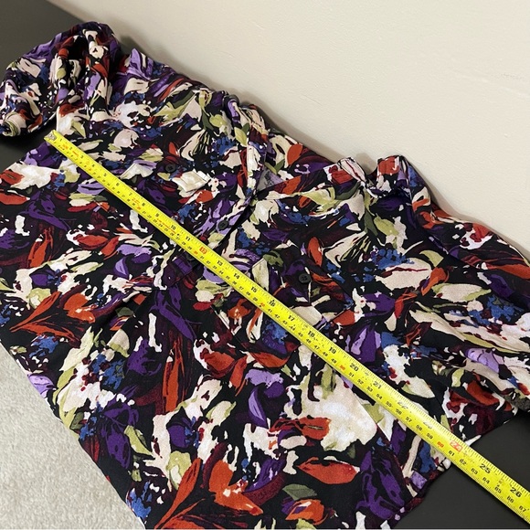 CJ Banks Floral Print V-Neck Blouse - Picture 9 of 11